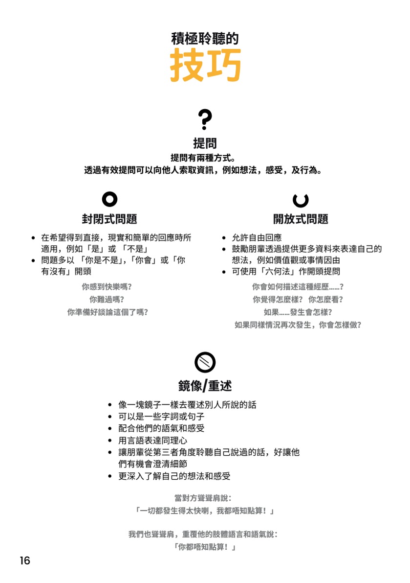 積極聆聽 · 提問